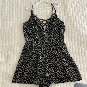 Black and blue/ grey Patterned Romper